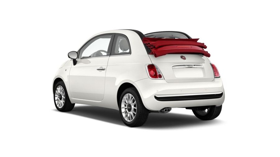 Fiat 500 Cabrio auto a noleggio disponibile all'aeroporto di Rodi